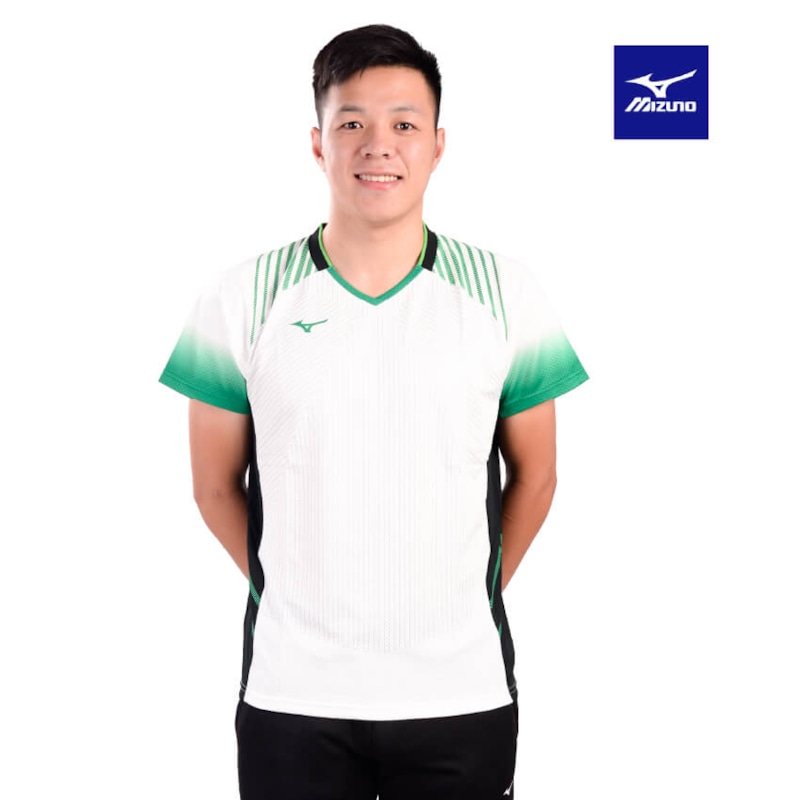MIZUNO ÁO T-SHIRT CẦU LÔNG MIZUNO TRẮNG XANH